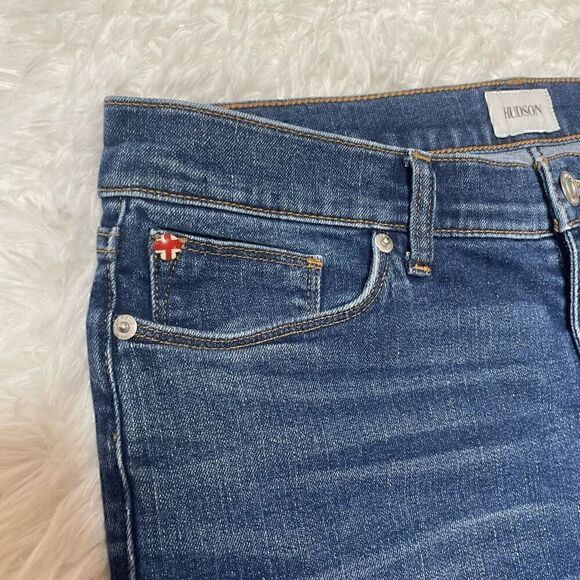 Hudson Krista Ankle Super Skinny Jeans Denim Womens Size 31 Raw Hem - Picture 10 of 11